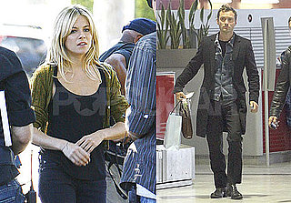 Pictures of Sienna Miller Shooting in LA and Jude Law at a Paris Airport