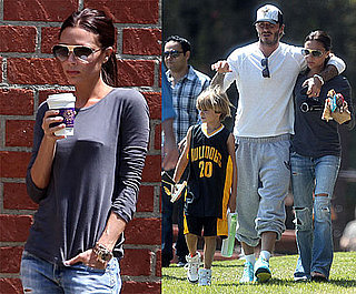 Pictures of David Beckham and Victoria Beckham Cheering on Romeo During Basketball Game