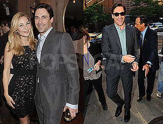Pictures of The Town's Jon Hamm at a Details Dinner and Doing Interviews in NYC