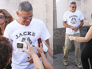 Pictures of George Clooney Visiting Elisabetta Canalis's Parents in Sardinia, Italy