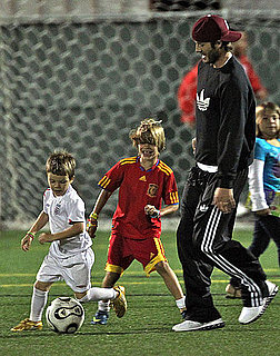 Pictures of David Beckham Playing Soccer With His Sons in LA