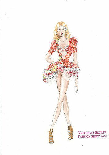 Peep Outfit Sketches from the Upcoming 2010 Victoria's Secret Fashion Show