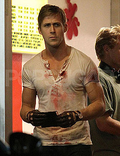 Pictures of Ryan Gosling Bloody and in Disguise On the Set of Drive in LA