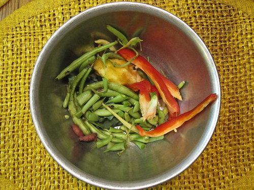 Throw Away Food Waste in Compost Bowl