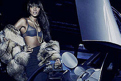 Photos of Naomi Campbell Advertising Fur In a Petrol Station