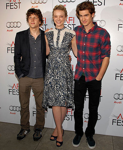 Pictures of Carey Mulligan, Andrew Garfield and Jesse Eisenberg at an AFI Roundtable 2010-11-08 02:00:00