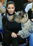 Kim Kardashian Wearing a Fur Sleeve