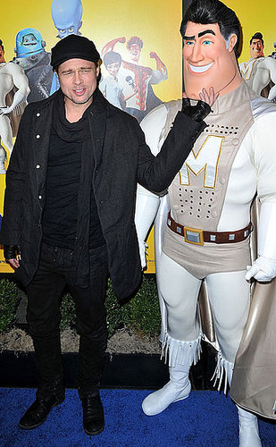 Pictures of Brad Pitt at the Megamind Premiere in NYC