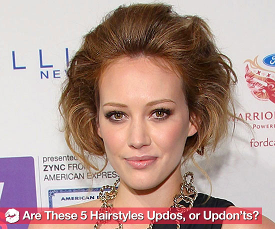 New Pictures of 5 Celebrities Wearing Good and Bad Updo Hairstyles