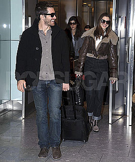 Pictures of Anne Hathaway and Jake Gyllenhaal Arriving in London