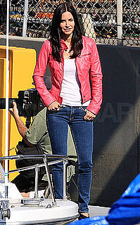 Pictures of Courteney Cox Cracking Up on the Cougar Town Set in LA