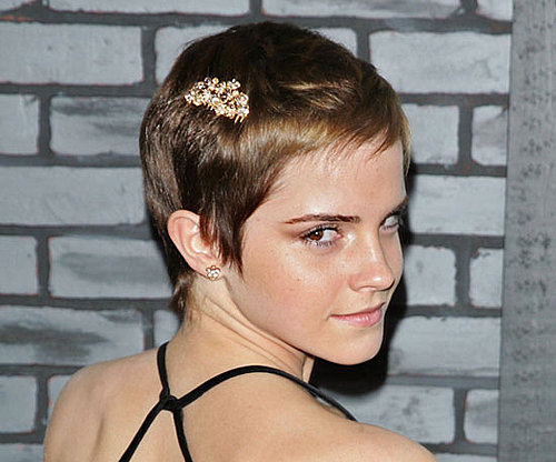 Picture of Emma Watson Wearing a Gold Hair Comb Accessory