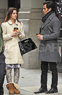Pictures of Penn Badgley and Leighton Meester Filming Gossip Girl