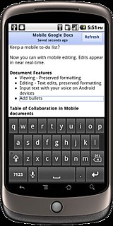 Google Docs Mobile Editing