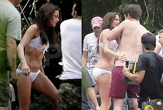 Pictures of Robert Pattinson and Kristen Stewart Filming Breaking Dawn Faceoff Game!