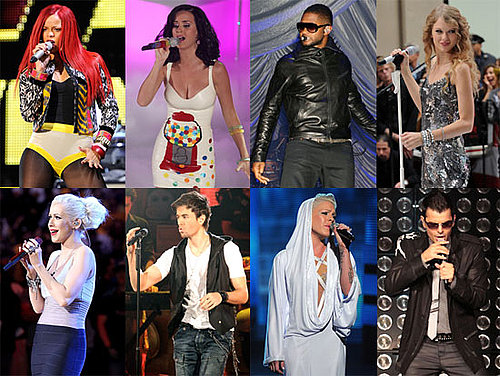 Pictures of Pink, Katy Perry, Rihanna, Christina Aguilera, and Usher Performing