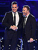 Pictures of Robbie Williams and Gary Barlow Performing on Popstars Live Show in Germany