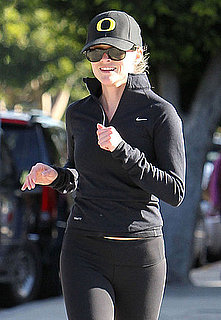 Pictures of Reese Witherspoon Jogging in an Oregon Ducks Hat in LA
