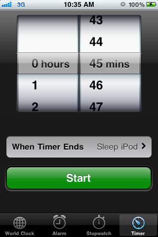 Set the iPhone Sleep Timer