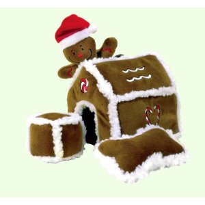 Kyjen Hide-A-Toy Gingerbread House Puzzle Plush Interactive Dog Toy ($17)
