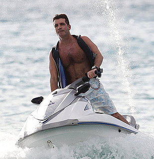 Pictures of Simon Cowell Jet Skiing Shirtless in the Caribbean