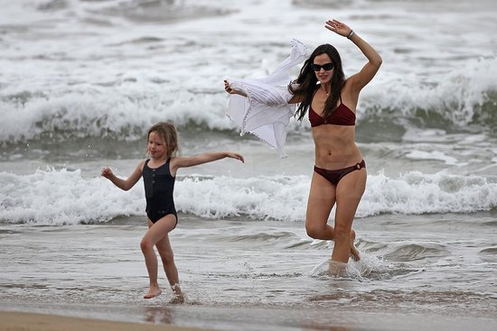 Jennifer Garner made a rare appearance in her bikini yesterday while on the