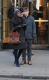 Pictures of Chace Crawford and Tika Sumpter on the Set of Gossip Girl in NYC