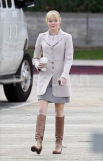 Pictures of Emma Stone Filming Spider Man in LA