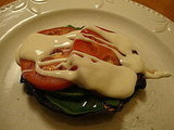 Portobellos with Tomatoes and Truffle Cheeze Sauce Portobellos with Tomatoes and Truffle Cheeze Sauce