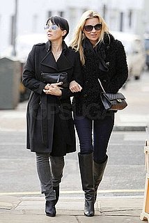 Pictures of Kate Moss and Sadie Frost in London
