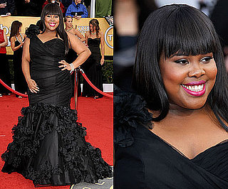 Amber Riley Wears a Black Dramatic Gown to SAG Awards 2011