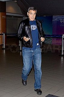 Pictures of George Clooney Arriving at LAX