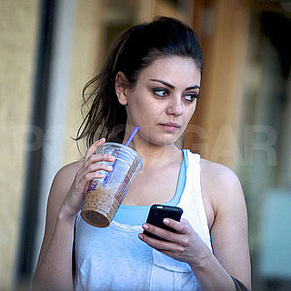 Pictures of Mila Kunis Drinking an Iced Coffee in LA