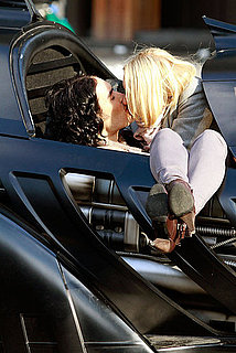 Pictures of Russell Brand Kissing Greta Gerwig on Arthur Set