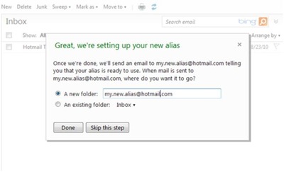 Hotmail Alias Accounts