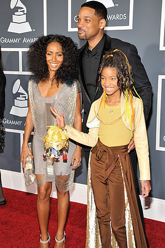 Willow Smith, Jada Pinkett-Smith, and Will Smith Grammys 2011