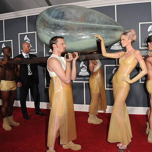 Pictures of Lady Gaga in Egg Womb at 2011 Grammy Awards 2011-02-13 16:20:08