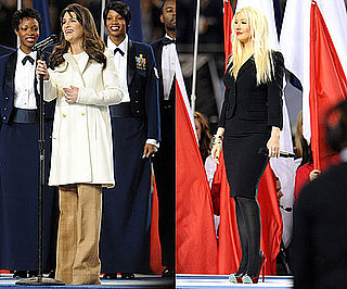 Lea Michele and Christina Aguilera's Outfits at the 2011 Super Bowl