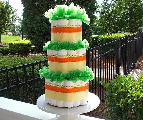 Green Diaper Cake Green Diaper Cake