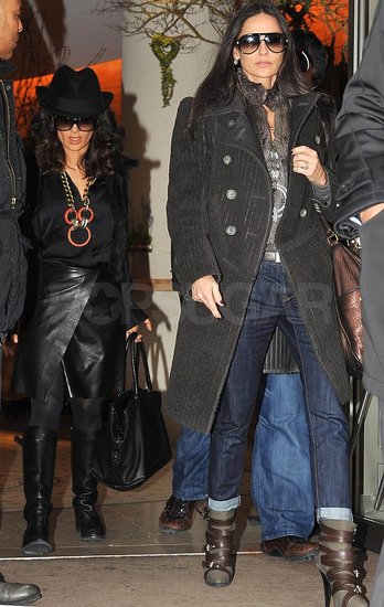 Pictures of Demi Moore, Ashton Kutcher, and Salma Hayek Leaving Hermes and Lanvin in Paris