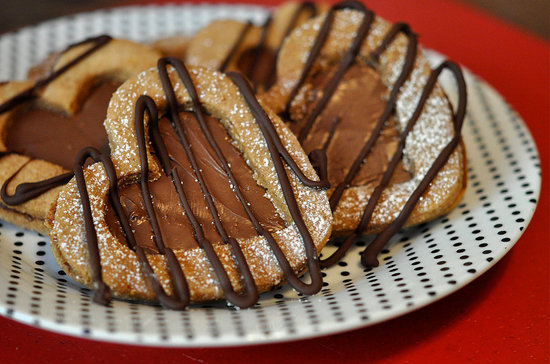 Heart-Shaped Hazelnut Sandwich Cookies with Nutella