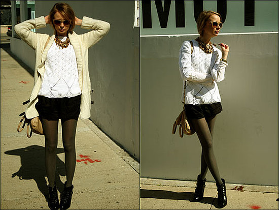 silk shorts and crochet