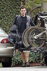 Pictures of Orlando Bloom Riding His Bike in LA Pictures of Orlando Bloom Riding His Bike in LA