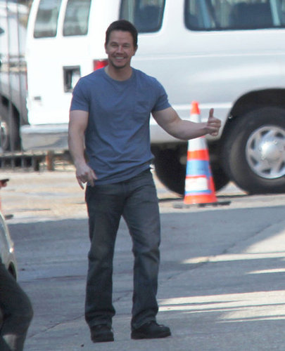 Pictures of Mark Wahlberg Tossing a Football on the Set of Contraband in New Orleans