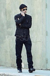Pictures of Brad Pitt Smoking and Talking on Phone