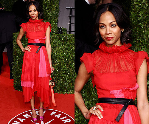 Zoe Saldana Vanity Fair Oscars Party 2011