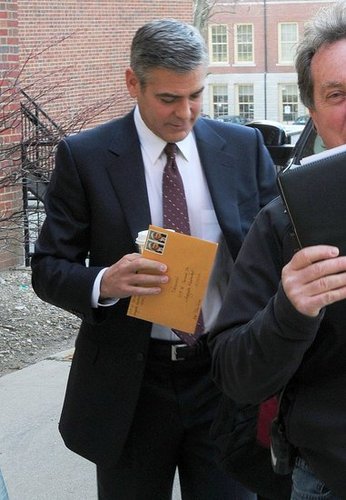 Pictures of George Clooney Arriving on Set of The Ides of March in Ohio