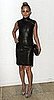 Nicole Richie in a Leather Dress at Paris Fashion Week