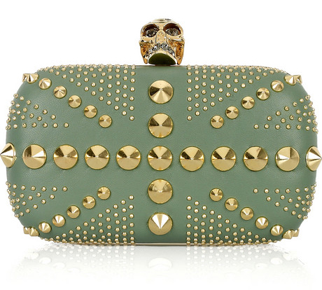 Investment Buy: Alexander McQueen Gold Skull and Stud Clutch