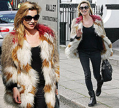 Photos of Kate Moss in a Multi Coloured Fur Jacket in West London Photos of Kate Moss in a Multi Coloured Fur Jacket in West London